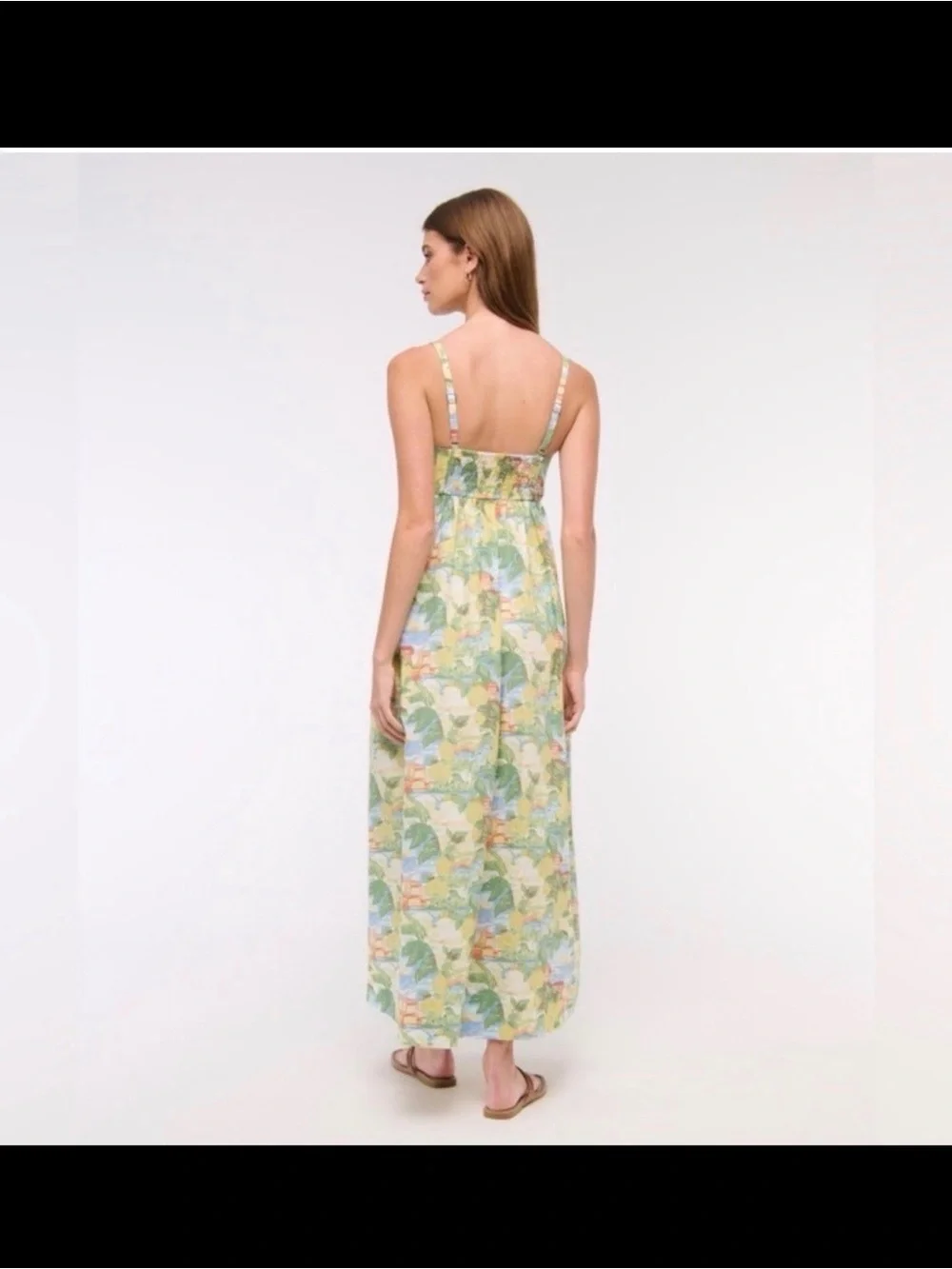 Abercrombie and Fitch Sweetheart Babydoll Maxi Dress beach lemon